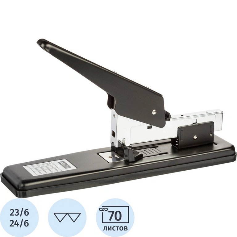 Степлер мощный 23/6, 23/10 до 70л Attache черный