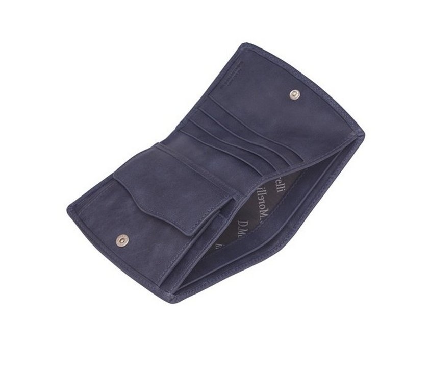 Портмоне D.Morelli женское "Сюита" среднее нат. кожа,  синее