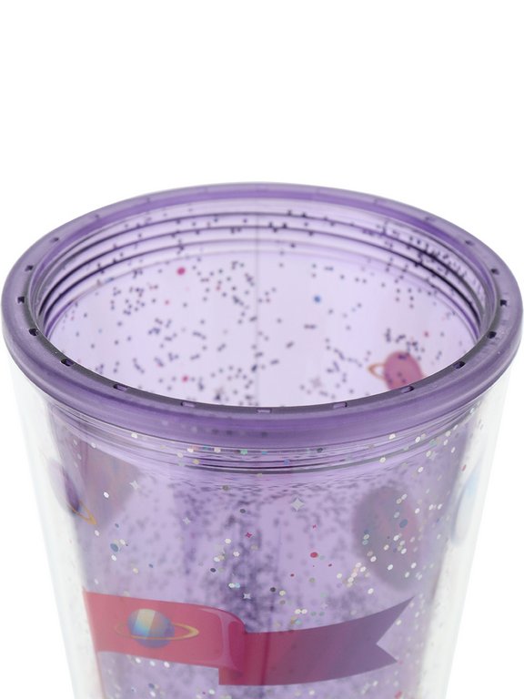 Стакан с трубочкой и крышкой 450мл "Космическое путешествие"