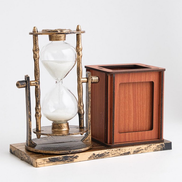 Часы песочные сувенирные "Селин" (с карандашницей и фоторамкой) 15,5*6,4*12 см