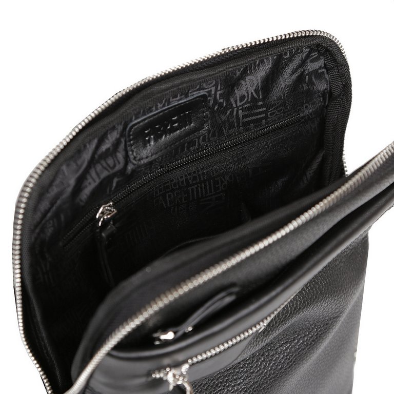 Сумка мужская FABRETTI 23*29*3, нат. кожа, черный