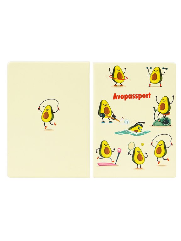 Обложка для паспорта MILAND "Весёлые авокадо" ПВХ slim