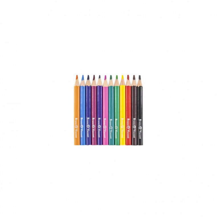 Набор карандашей  12 цв.  короткие трехгранные Bruno Visconti "Funcolor" в тубусе с точилкой