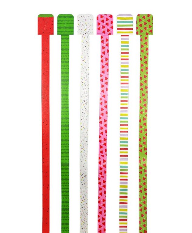 Закладка-ляссе самоклеящаяся 12х376 мм, 6 шт/уп, цв.ассорти "Арбузный день" ДПС