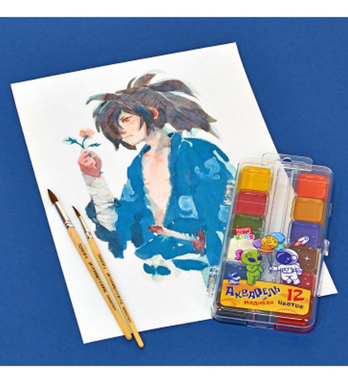 Краски акварельные 12 цв. медовые FORUM "Космо" (без кисти, прозрачная пласт. упак.)