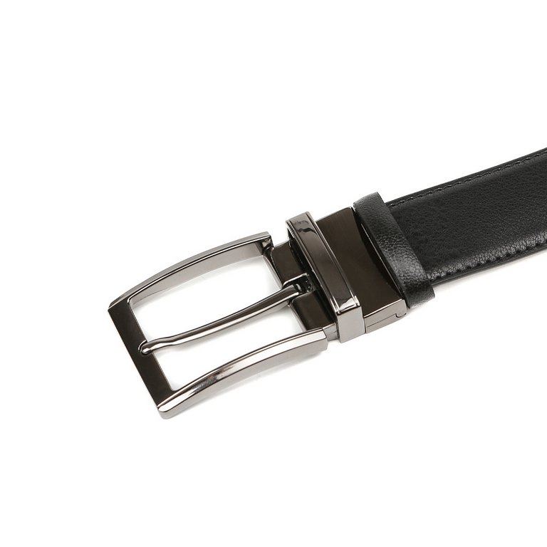 Ремень FABRETTI мужской, натуральная кожа, размер 130,  коричневый/чёрный