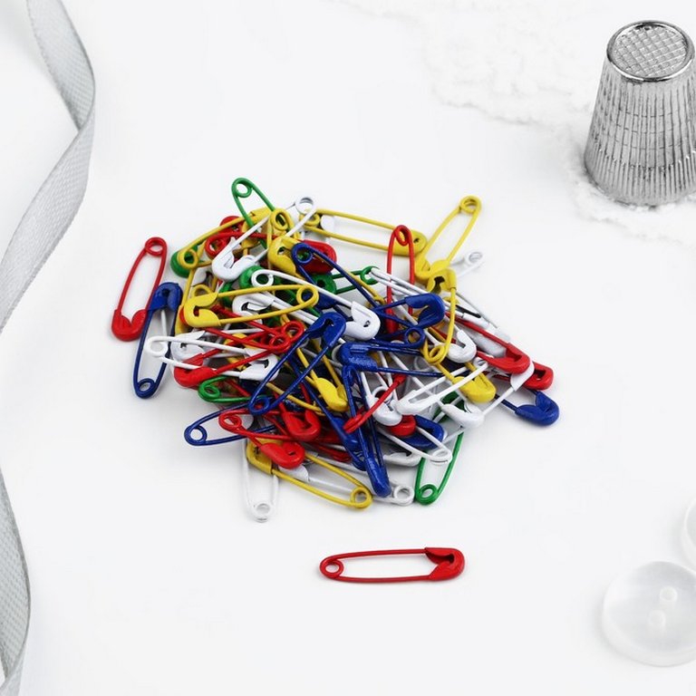 Булавки английские 19 мм, 80 шт/уп, ассорти "АРТ УЗОР"