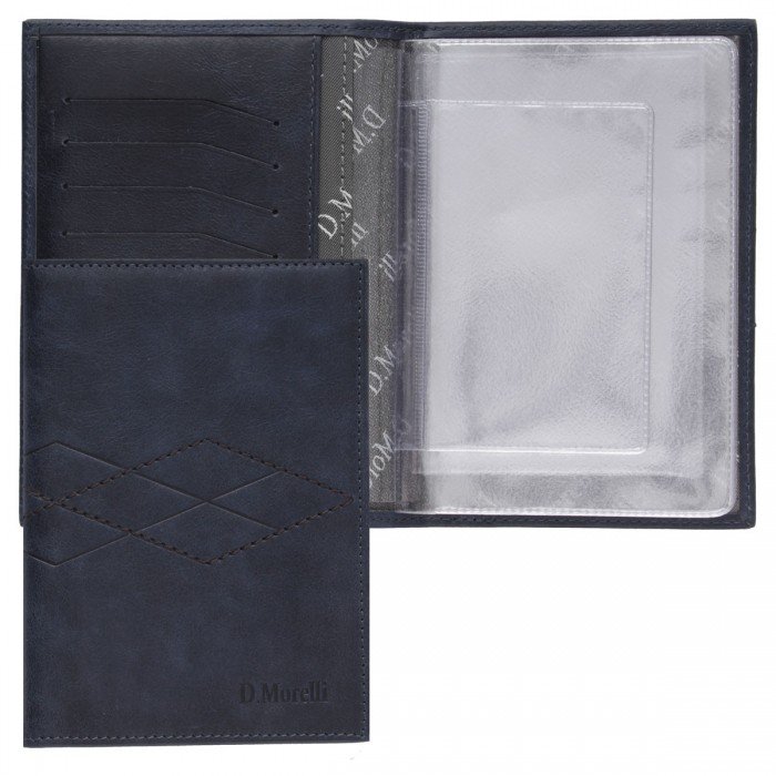 Бумажник водителя D.Morelli "Бонд" нат. кожа, синий