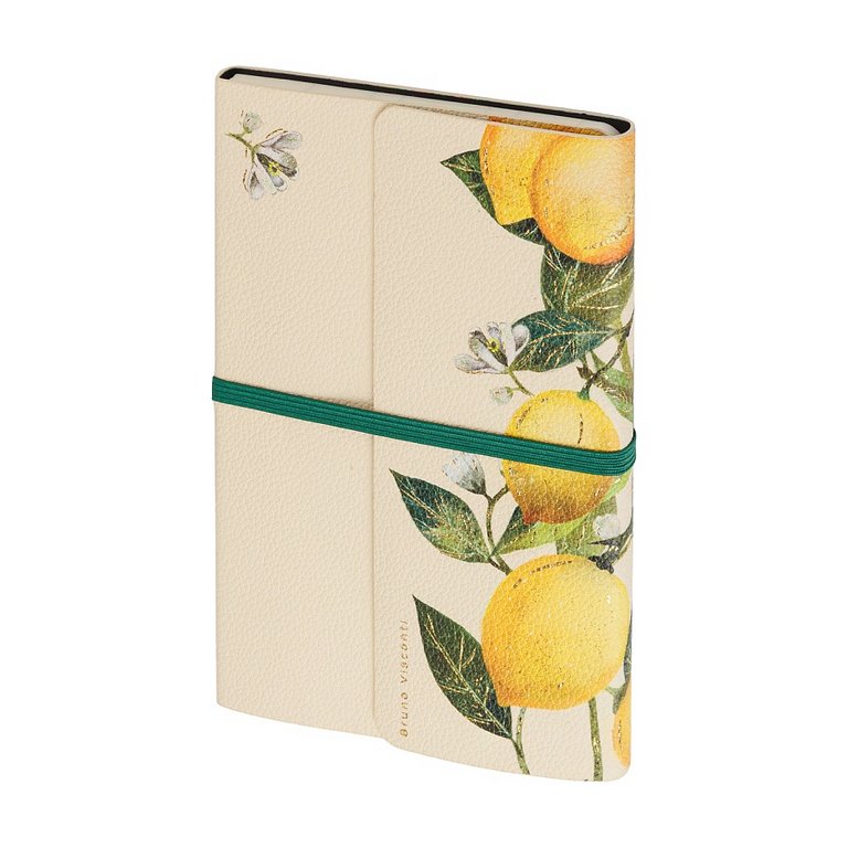 Ежедневник без дат 123*180 мм Bruno Visconti "Flora. Лимоны" гибк. обл., иск. кожа на резинке