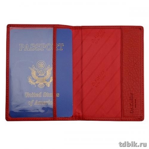Обложка для паспорта Dr.Koffer нат. кожа, красная