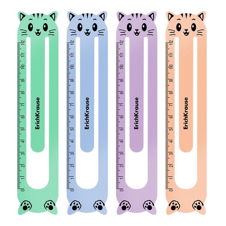 Закладка пластиковая 4 шт/уп "Matt Pastel Bloom" ErichKrause