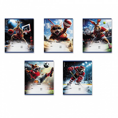 Тетрадь 12 лист лин. А5+ "Sport Animals" ErichKrause