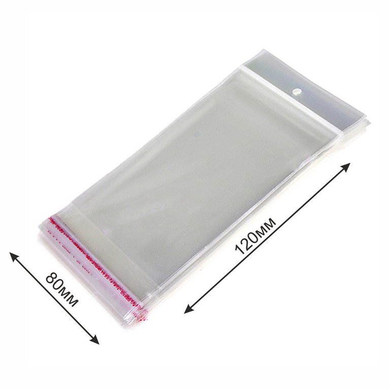 Пакет с клеевым клапаном 8*12/4 см, из БОПП-плёнки, 25 мкм, (100 шт/уп)