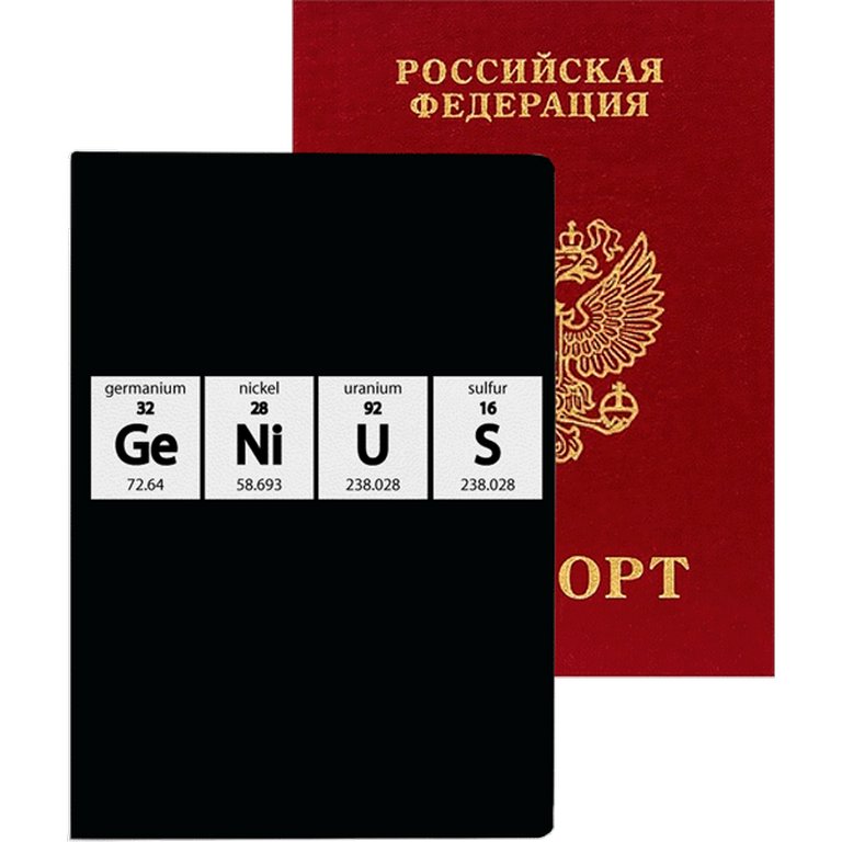 Обложка для паспорта deVENTE "Genius" кожзам 10*14 см, черная