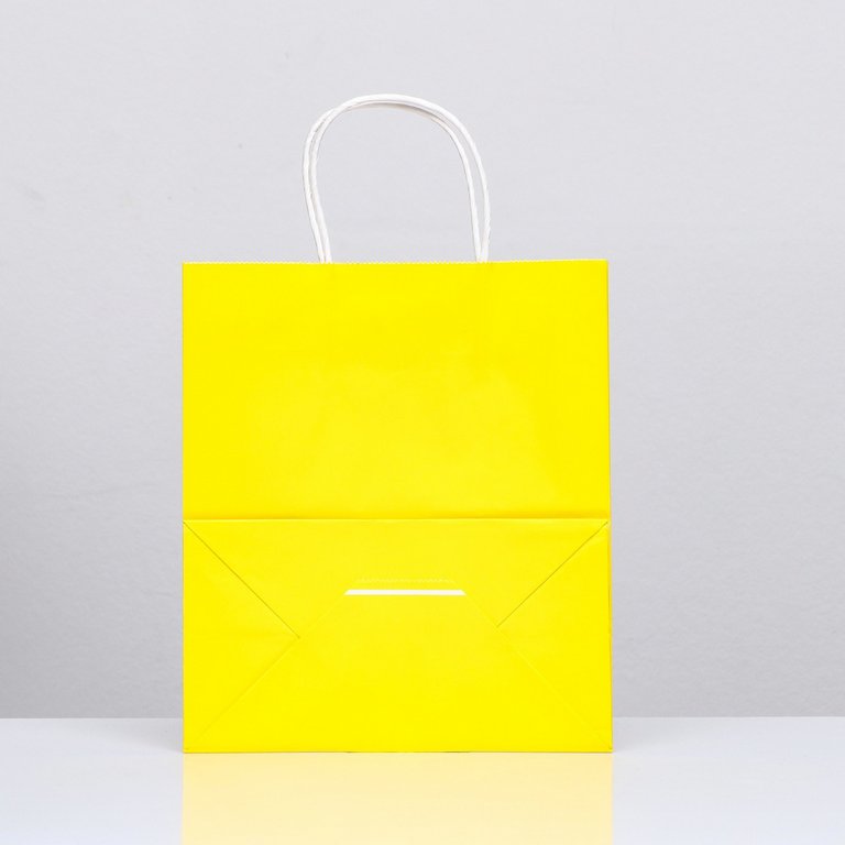 Пакет бумажный 22*25см крафт "Радуга" жёлтый