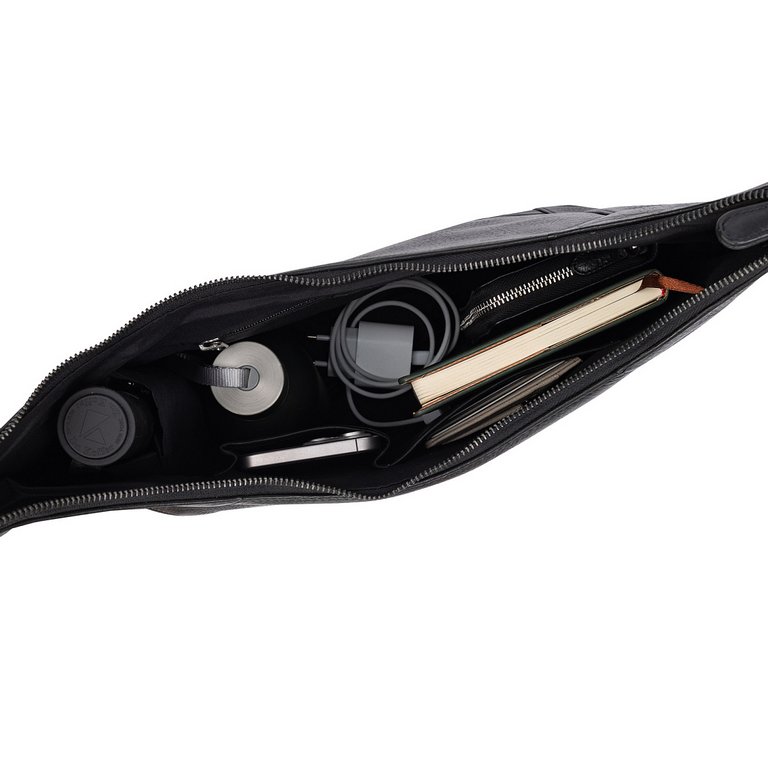 Сумка женская Dr.Koffer 42х30х10см см, нат.кожа черная