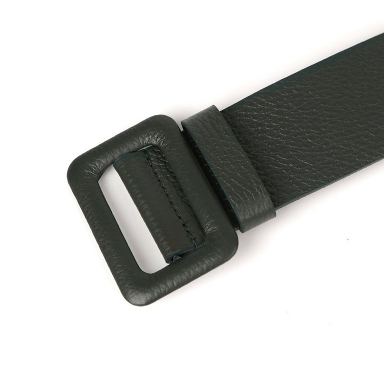 Ремень FABRETTI женский, натуральная кожа, размер 125, тем. зеленый