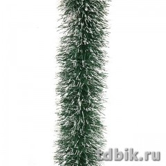 Мишура d  40мм, длина 2м "Карусель" зеленый/белый