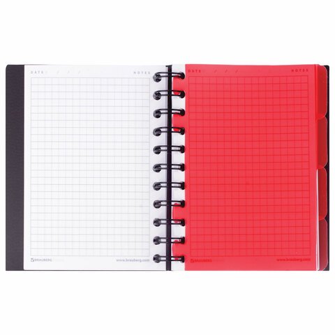 Блокнот А6 150л., 105*148 мм, на гребне пласт. обложка Brauberg Black Jack, клетка