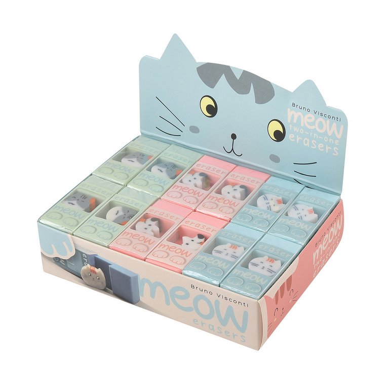 Ластик Bruno Visconti "Meow", 3 цвета
