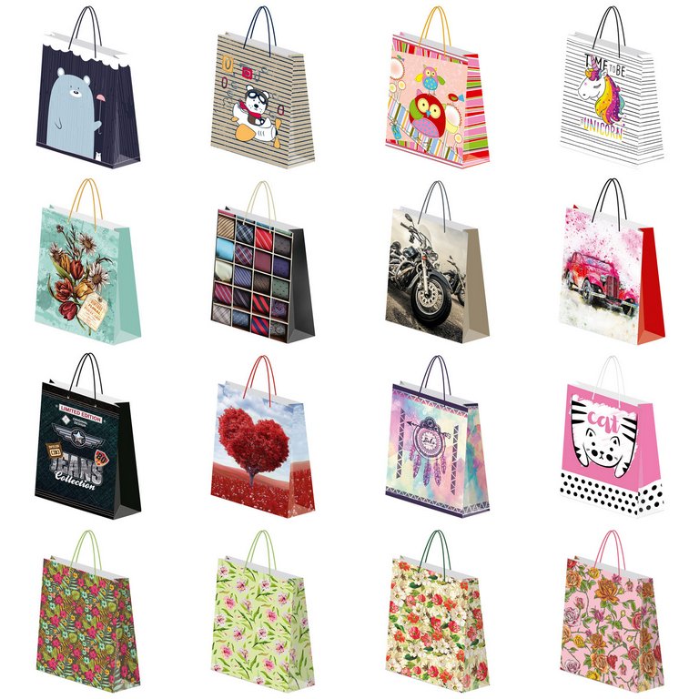 Пакет бумажный 20*24см ламинированный (ассорти)