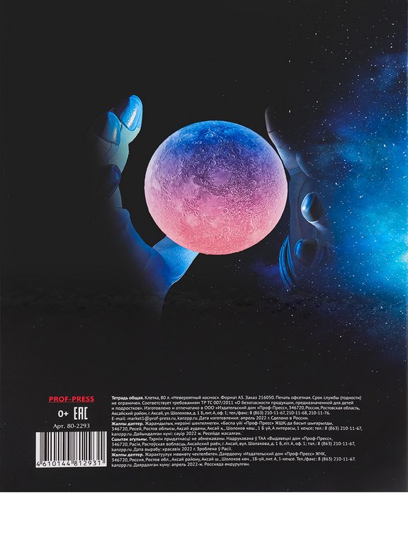 Тетрадь 80 лист кл. А5+ на кольцах "НЕВЕРОЯТНЫЙ КОСМОС"