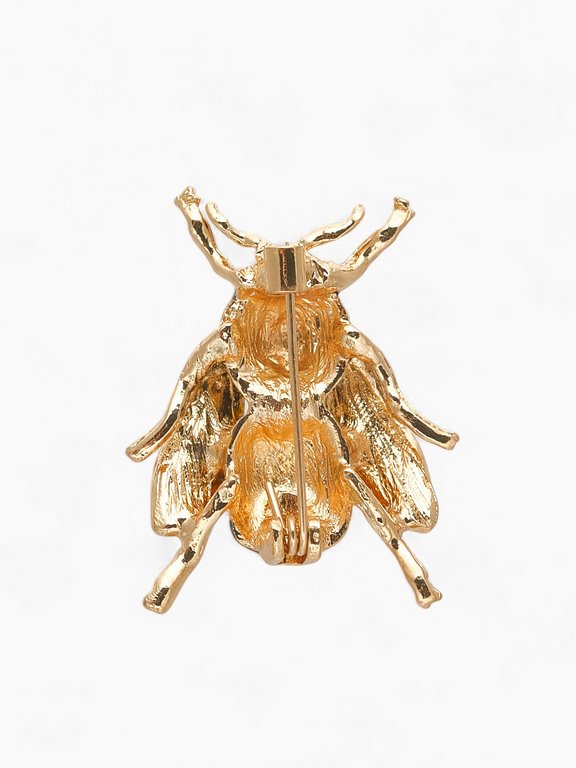 Брошь металл "Оса" глянцевая в золоте