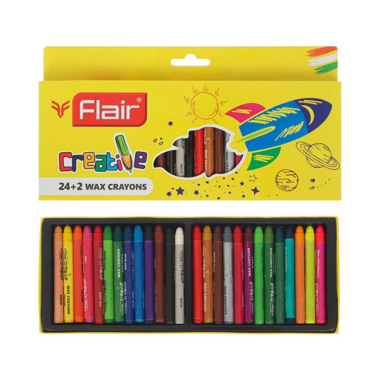 Набор карандашей восковых 24+2 цв. Flair "CREATIVE"
