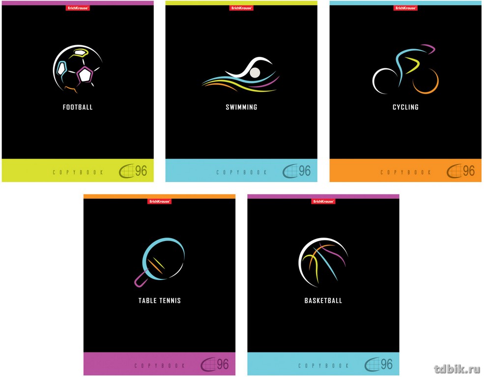 Тетрадь 96 лист кл. А5 на скрепке "Sport signs"