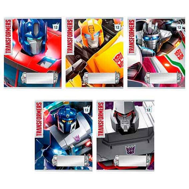 Тетрадь 12 лист кл. А5 "Transformers" 5 видов