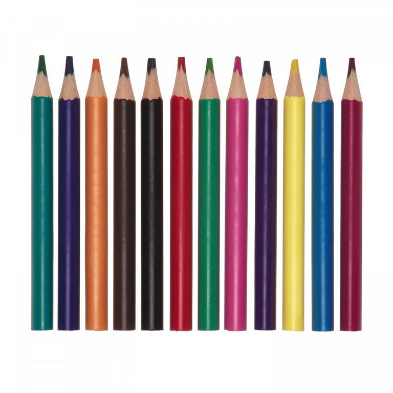 Набор карандашей  12 цв.  короткие трехгранные Bruno Visconti "Funcolor" в тубусе с точилкой