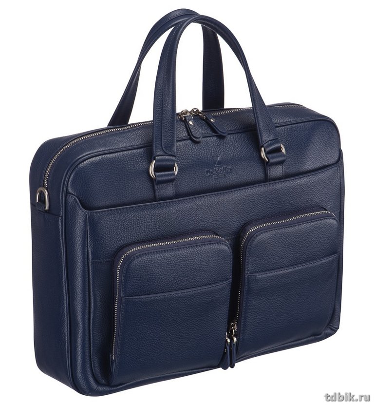 Сумка мужская Dr.Koffer 38*28*9 см, нат. кожа, на плечевом ремне, синяя