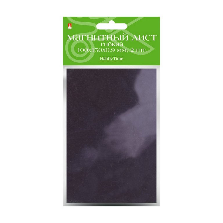 Магнитный лист 10*15 см с клеевым слоем (толщина 0,9мм) 2 шт/уп.