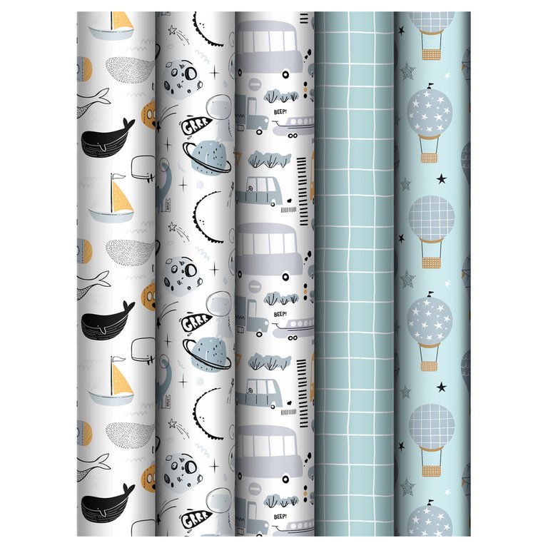 Бумага упаковочная 70*100см  в рулоне (ассорти) "Сhildish" MESHU