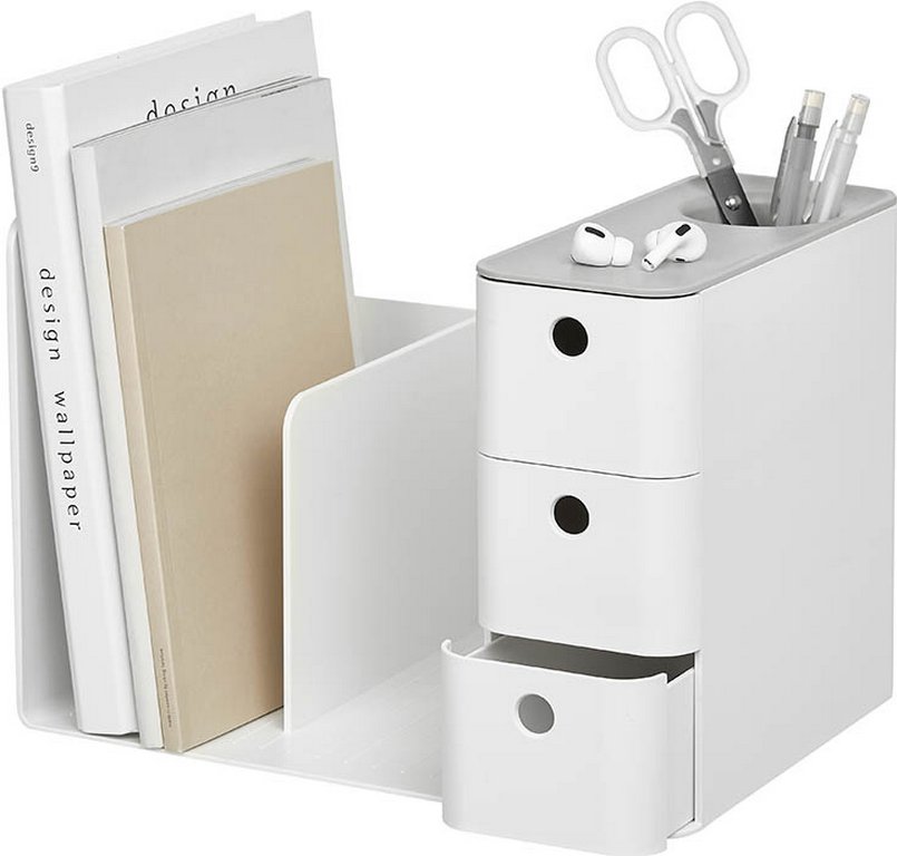 Лоток вертикальный 2-х секцион. с выдвижн. ящиками серый, Sysmax