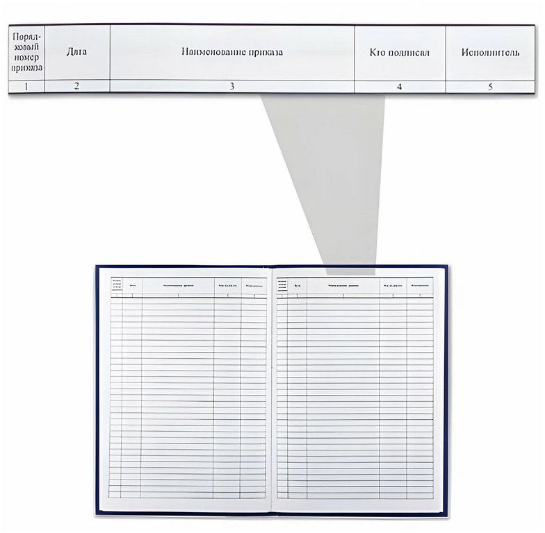 Журнал регистрации приказов, 96л.,А4 офсет, обложка бумвинил