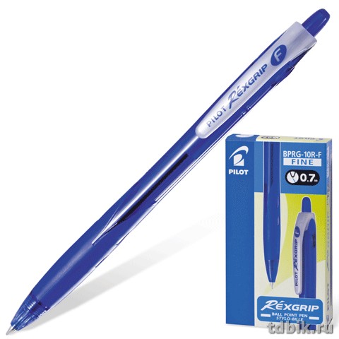 Ручка шариковая авт. Pilot REXGRIP 0,7мм, синяя (стерж.99мм, линия 0,22мм)