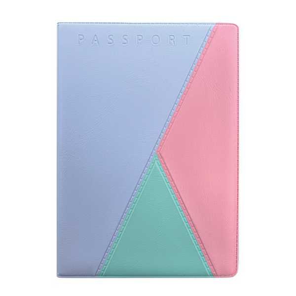 Обложка для паспорта "Трио" ПВХ  13,4х18,8 см, св.голубой