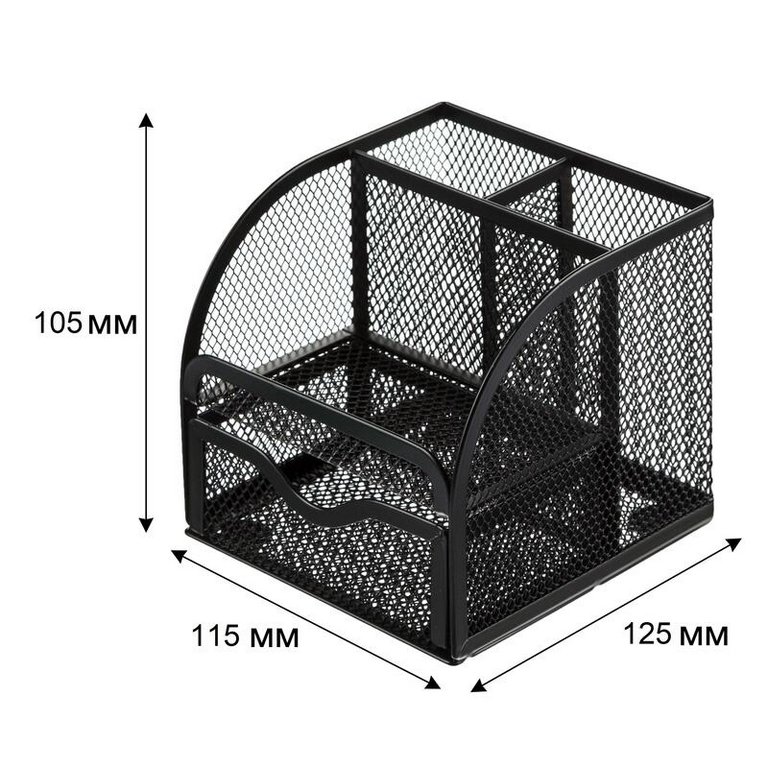 Подставка наст д/канц. принадлеж. металл, M&G 4 отд. черная