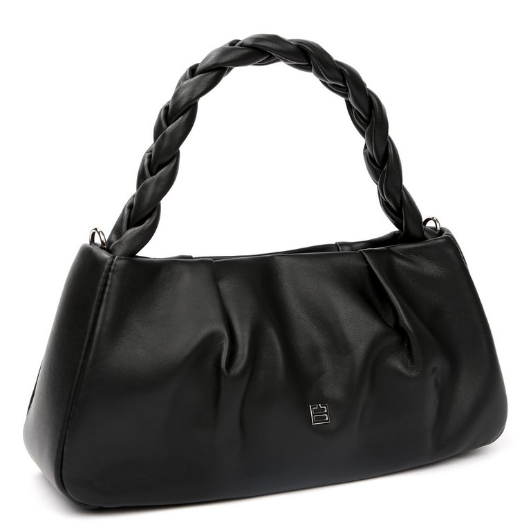 Сумка женская FABRETTI 31х15х8 см, нат. кожа, черный