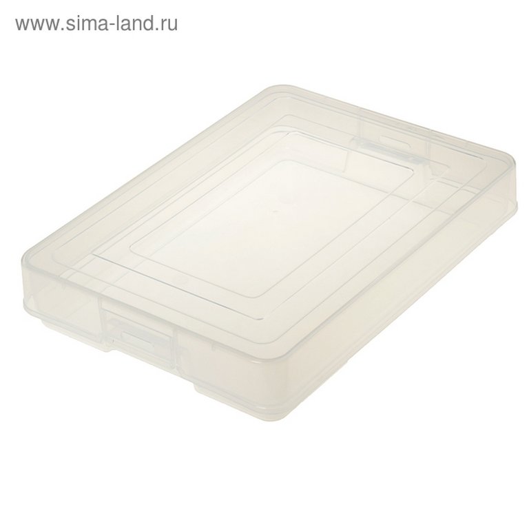 Контейнер для документов А4, с защелками, прозрачный 260х350х65мм Стамм