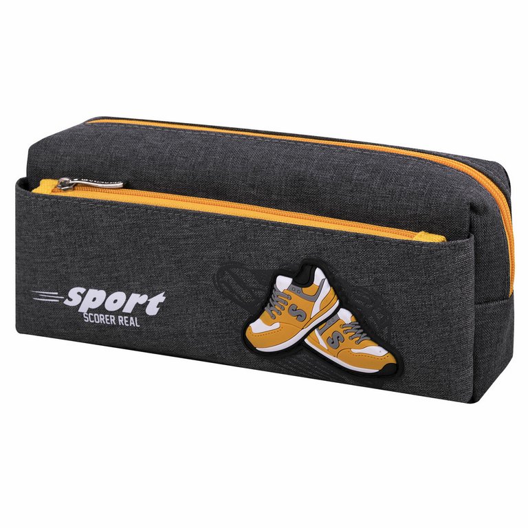 Пенал  для мальчика Юнландия "Sport scorer" 21*6*9 см серый