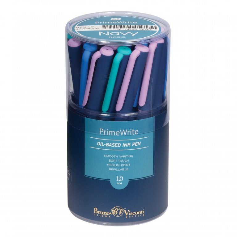 Ручка шариковая масляная BV PrimeWrite "Basic. Navy" 1мм синяя