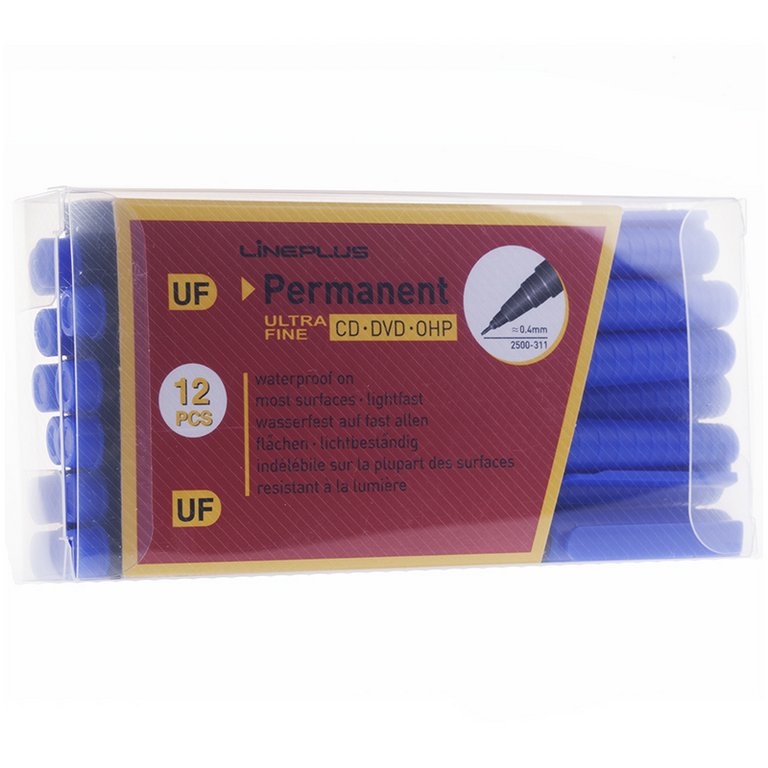 Маркер для CD и стекла 0,4мм Line Plus  перманентный, синий