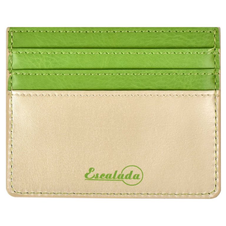 Карман для кредитных, дисконтных карт, пропусков, бежевый/салатовый 6 отделений кожзам