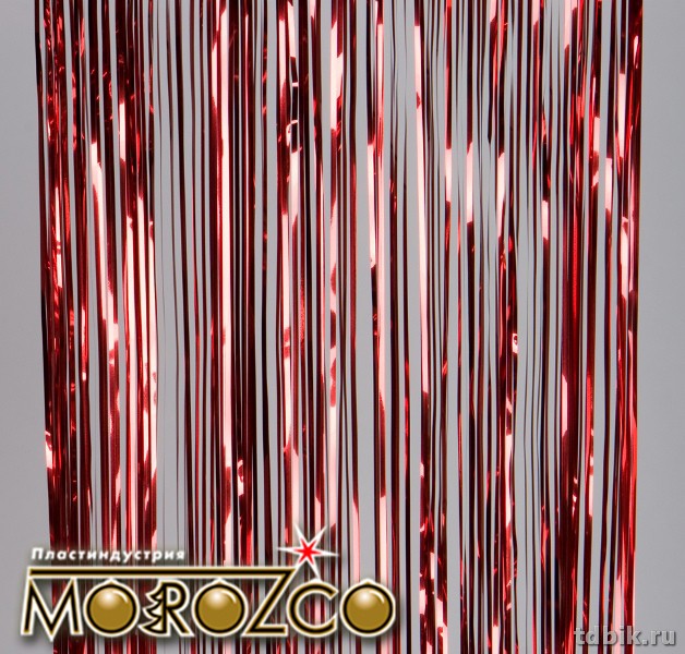 Дождик новогодний 1,5м. цв. красный MOROZCO