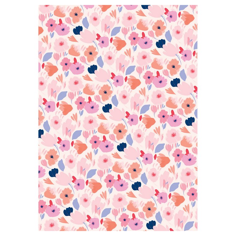 Бумага упаковочная 70*100см  в рулоне (ассорти) "Floral mood" MESHU