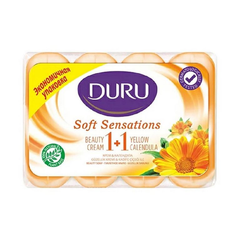 Мыло туалетное Duru 1+1 Cream Календула, 80/90 г., 4 шт/уп