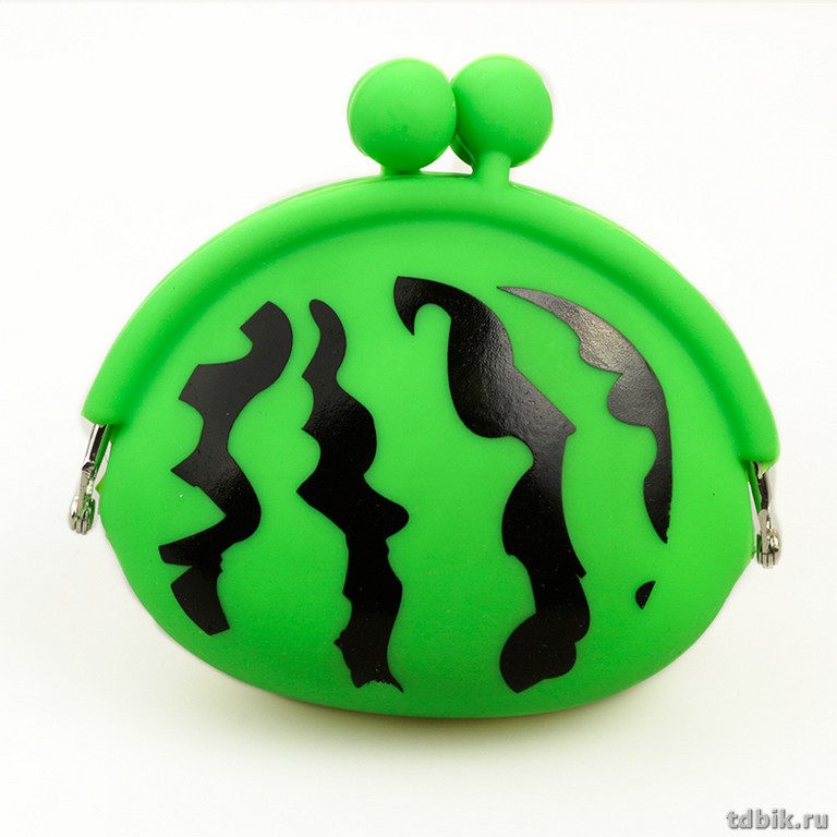 Кошелек детский силикон "Арбуз" зеленый