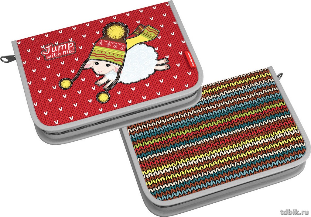 Пенал 1 отд. для девочки ErichKrause "Little Lamb" 205*135 (ткань)